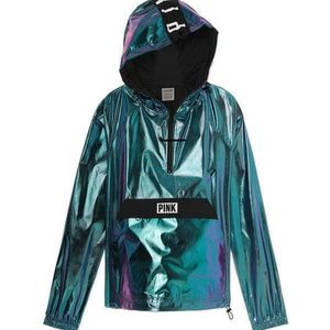 VS PINK Exclusive Quarter Zip Anorak Chrome XS/S
